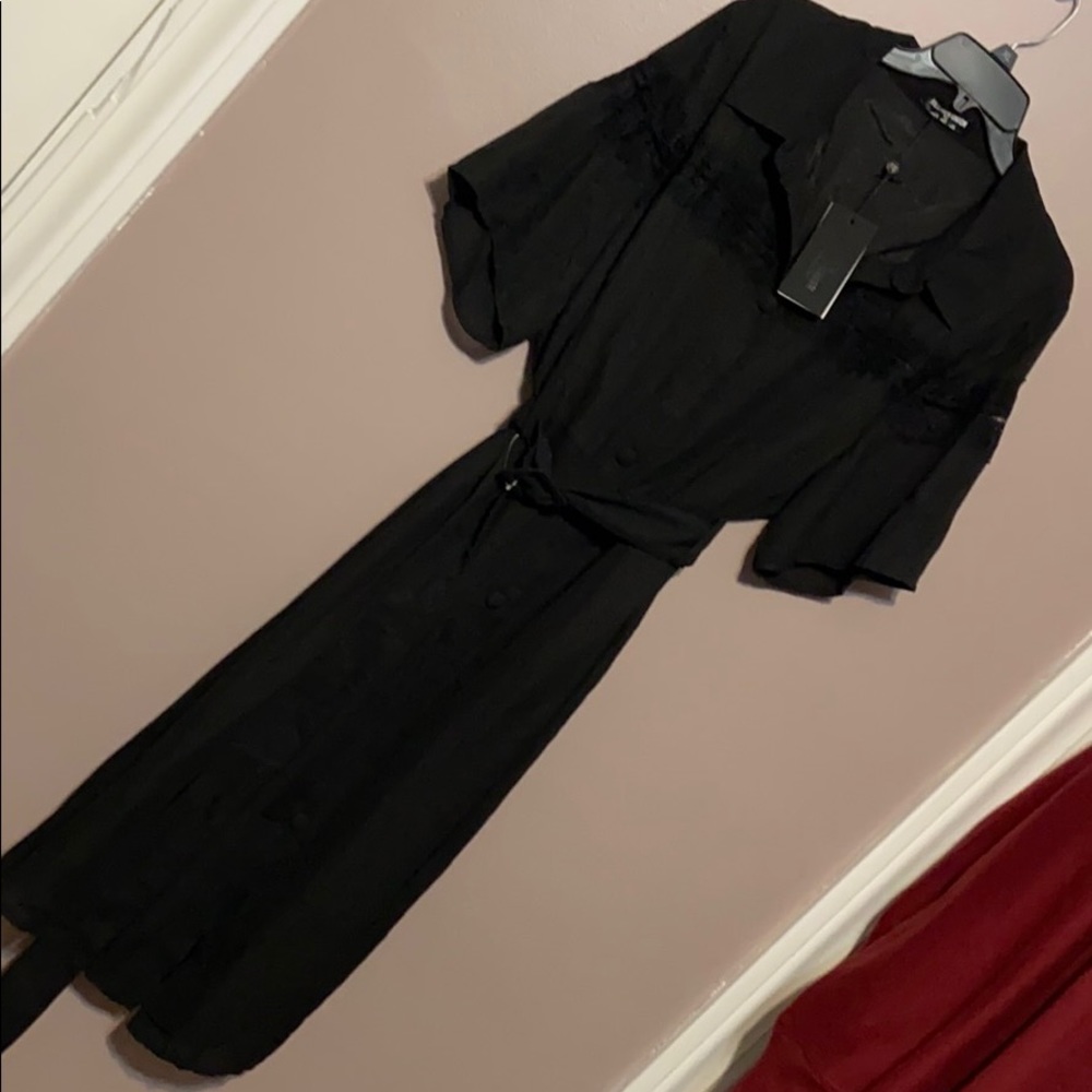 Belted black dress 🌹♥️